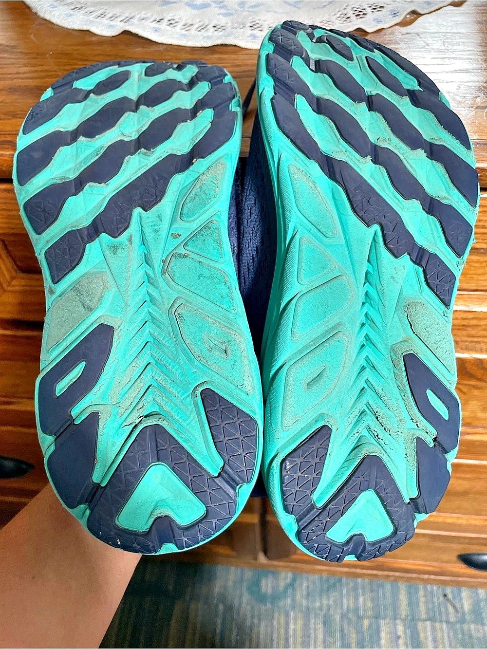 Hoka Clifton 9 Athletic Shoes Blue & Green US 7 - Picture 4 of 8
